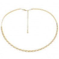 Gargantilha em Ouro 18k Choker Corações Polidos com 90 Diamantes de 0.45Cts  