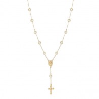 Gargantilhaem Ouro 18k  Meio Terço Cartie com Pérolas - 45cm