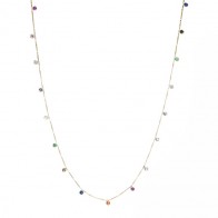 Gargantilha Dambete com 30 Zircônias Coloridas - 50cm