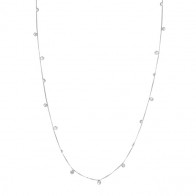 Gargantilha Branca Dambete com 27 Zircônias - 45cm