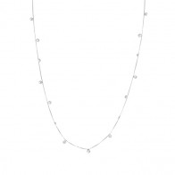 Gargantilha Branca Dambete com 25 Zircônias Brancas - 40cm