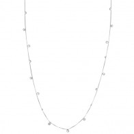 Gargantilha Branca  Dambete com 30 Zircônias - 50cm