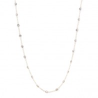 Gargantilha Elo Português com Zircônias Brancas 3mm - 45cm