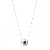 Gargantilha em Ouro 18k Elo Português com Olho Grego Grande