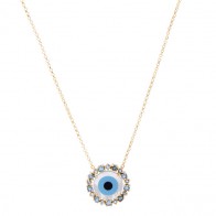 Gargantilha Olho Grego com Topázios Azuis