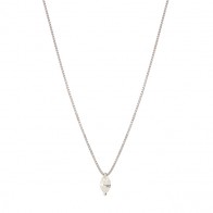 Gargantilha em Ouro Branco 18k  Ponto de Luz Navete 3x6