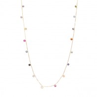 Gargantilha em Ouro 18k Dambete 45cm com Zircônias Coloridas