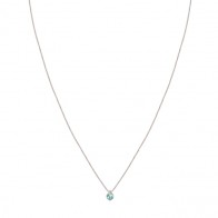 Gargantilha em Ouro Branco 18k Unik Ponto de Luz com Turmalina Paraiba