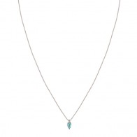 Gargantilha em Ouro Branco 18k Unik Navete com Turmalina Paraiba