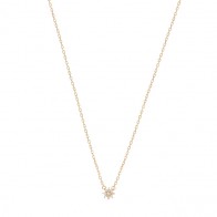 Gargantilha em Ouro 18k Pluve Flor com 9 Brilhantes