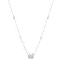 Gargantilha em Ouro Branco 18k Coração com 38 Brilhantes