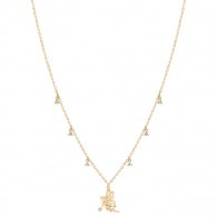 Gargantilha em Ouro 18k Fadinha Polida com 7 Brilhantes