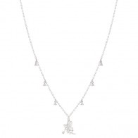 Gargantilha em Ouro Branco 18k Fadinha Polida com 7 Brilhantes