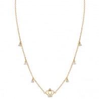Gargantilha em Ouro 18k Coroa Polida com 10 Brilhantes