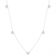 Gargantilha em Ouro Branco 18k Corações com 15 Brilhantes