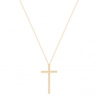 Gargantilha em Ouro 18k Cruz Maleável com 19 Brilhantes 