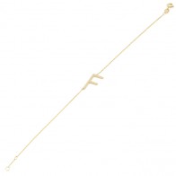 Pulseira Letra F Polida - 18cm