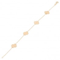 Pulseira em Ouro 18k Cartie 18cm Trevos Fosco/Polido
