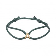 Pulseira em Ouro 18k Fio Cetim com Pingente Letra A Polido