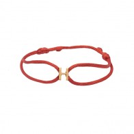Pulseira em Ouro 18k Fio Cetim com Pingente Letra H Polido