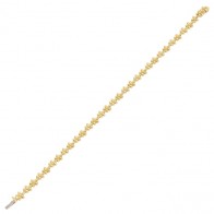 Pulseira em Ouro 18k Florzinhas Polidas com 32 Diamantes de 0.32Cts      
