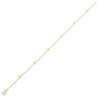 Pulseira Elo Português 13cm - Com Pérolas 3mm