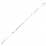 Pulseira Veneziana 18cm Com Zircônias Brancas 3mm