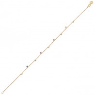 Pulseira Dambete Com Zircônias Coloridas 18cm - 0.90gr