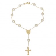 Pulseira Terço com Pérolas