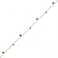 Pulseira Dambete 18cm Com Zircônias Pretas - 0.90gr