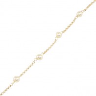 Pulseira Infantil Elo Português 13m - Com Pérolas 3mm