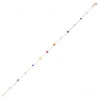 Pulseira Dambete 18cm com Zircônias Coloridas