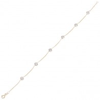 Pulseira Dambete Veneziana 18cm com Zircônias Brancas 4mm - 0.90g