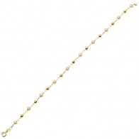 Pulseira em Ouro 18k Pérolas 18cm - Com Bolinhas Polidas 3mm