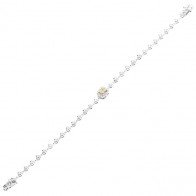 Pulseira em Ouro branco 18k 16cm Riviera com 47 Diamantes de 0.55CTS com 1 Diamante Fancy Yellow de 0.20CTS