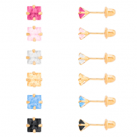 Brinco Quadrado 3x3 Zircônia