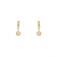 Brinco meia argola com bola