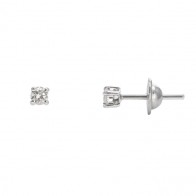 Brinco solitário branco com Brilhantes 10 pontos