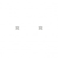 Brinco Solitário Branco com 2 Brilhantes 3 Pontos