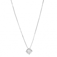 Gargantilha branca ponto de luz com Diamante 50 pontos