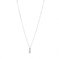 Gargantilha branca ponto de luz navete com Brilhante