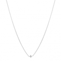 Gargantilha choker branca ponto de luz com Brilhante