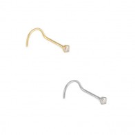 Piercing em Ouro 18k de Nariz com Brilhante - 1.50mm
