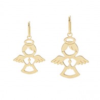 Pingente em Ouro 18k Anjo da Guarda Vazado - P e M