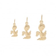 Pingente em Ouro 18k  Anjo Rezando P, M, G.