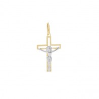Pingente Crucifixo com Cristo Bicolor