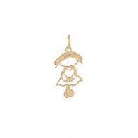 Pingente Menina Vazada com Laço