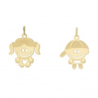 Pingente em Ouro 18k  Menina/Menino Sorriso