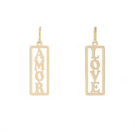 Pingente em Ouro 18k  Placa Retangular Vazado