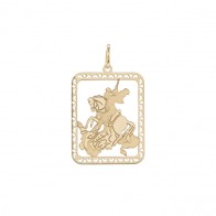 Pingente São Jorge Retangular Vazado